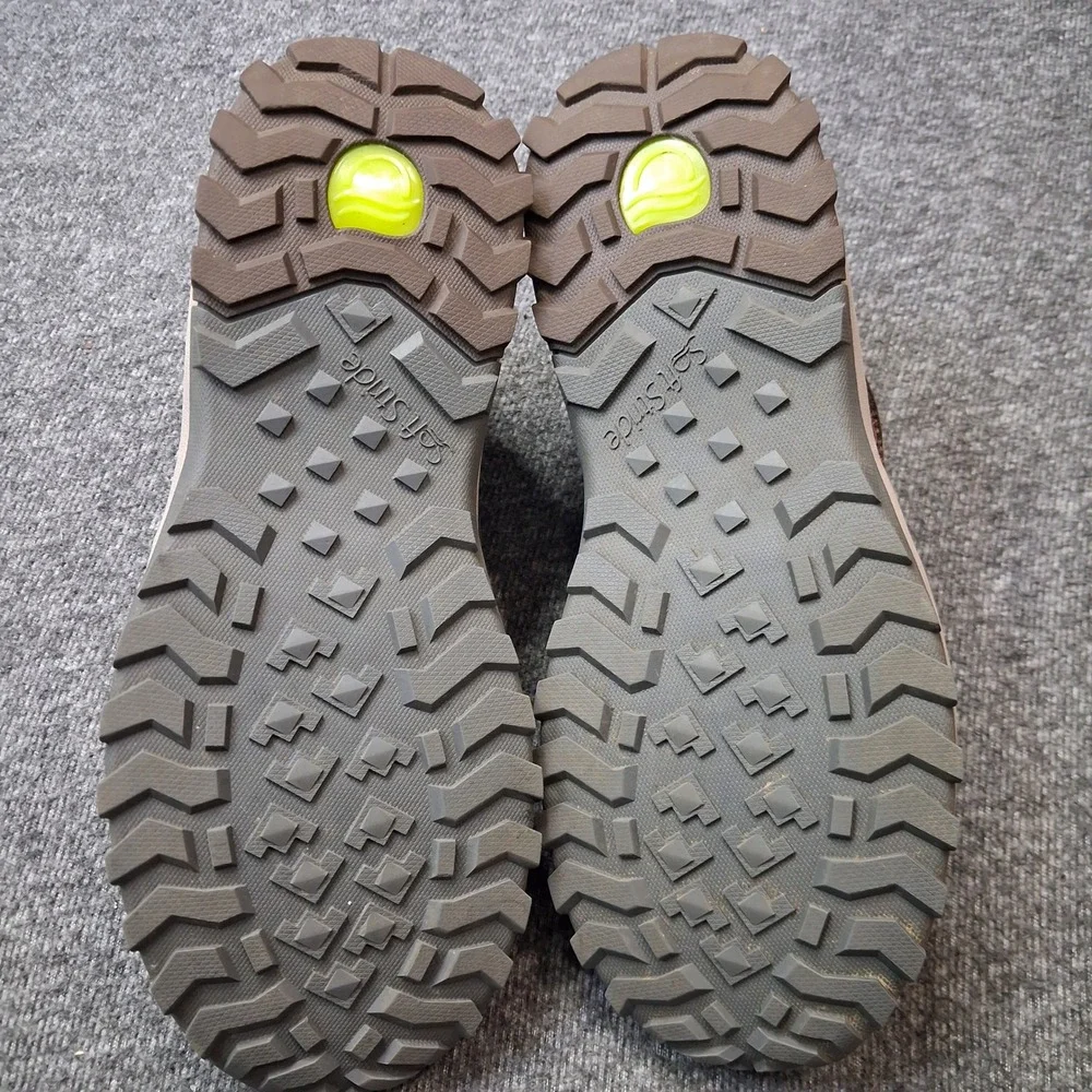 Strole Eastridge S869W Womens 8 Brown Leather Knit Walking Shoes SoftStride Sole